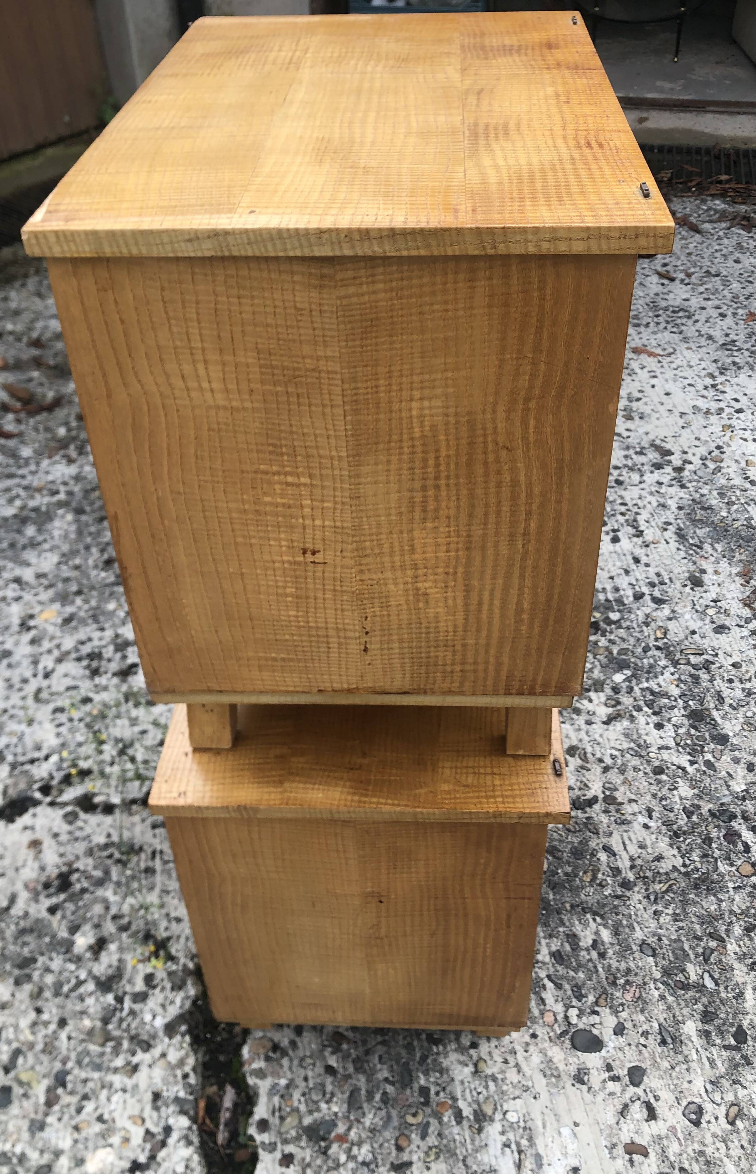 Vintage 60s blond wood bedside tables