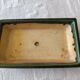 Rectangular glazed green ceramic bonsai pot