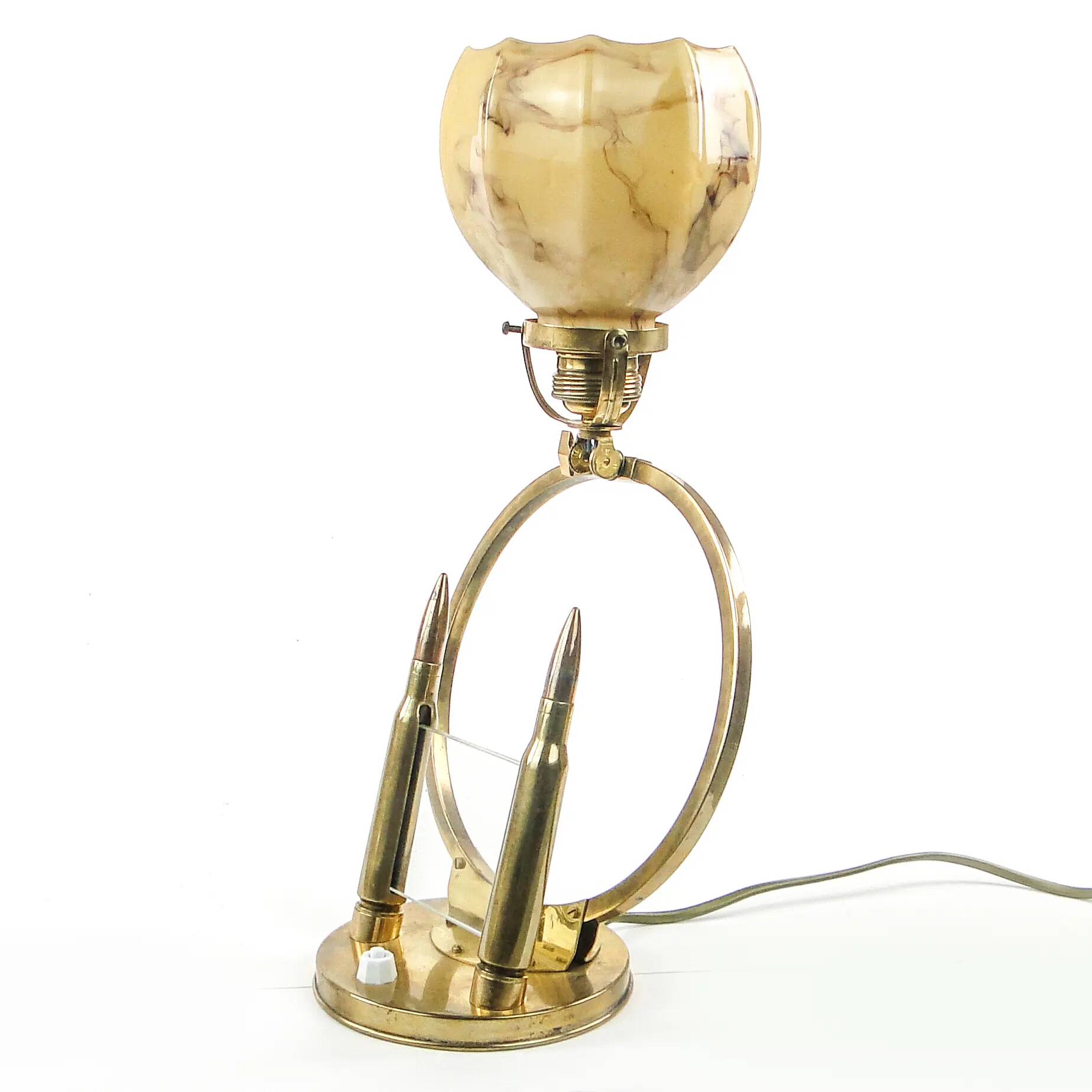 Art Deco table lamp, brass, glass, Germany, 1930s