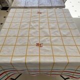 Vintage Jacquard tablecloth in Basque style, monogrammed ML - Mixed fabric - 130x145cm
