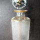 Perfume bottle, acid hammered crystal, golden fine gold, Baccarat