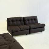 Ensemble canapé/fauteuil modulable Amanta de Mario Bellini pour C&B Italia, coloris marron foncé