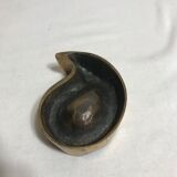 Cendrier ancien bronze doré forme virgule objet du fumeur vintage