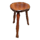 Tabouret tripode vintage en bois massif