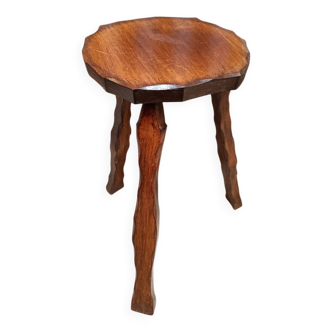 Vintage solid wood tripod stool