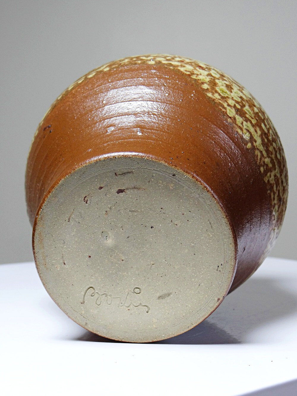 Boîte en grès pyrité émaillé chic et rustique vintage années 50-60