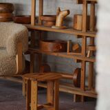 Pair of pine stools by a Swedish cabinetmaker, mid-century, 1960s.