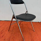 Chrome folding chair Souvignet from the 1970s