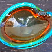 Murano Somerso glass ashtray, vintage decor
