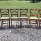 6 antique mulched chairs
