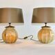 Paire de lampes de table en verre laqué faites à la main en France, années 1970