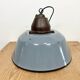 Industrial Grey Enamel and Cast Iron Pendant Light, 1960s