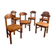 Lot de 6 chaises en pin massif design scandinave Reiner Daumiller vintage années 70
