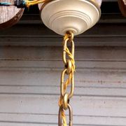 Rare chandelier with 5 lights in bronze and lacquered brass - Circa 1940 - in working condition.