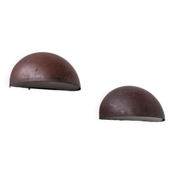 Pair of Danish Copper Patinated Wall Lights (Small)