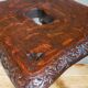 Antique stool in turned and carved solid wood