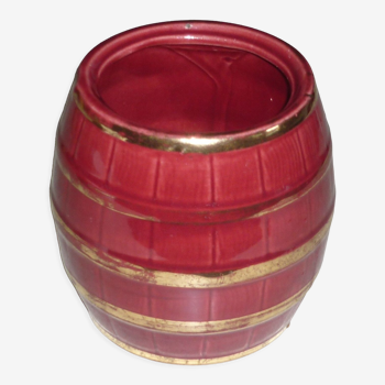 Cache-pot en céramique rouge et or vintage