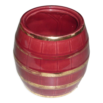 Pot cover in red ceramic and vintage gold