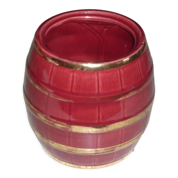 Cache-pot en céramique rouge et or vintage