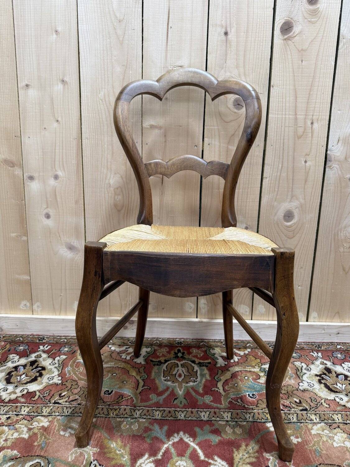 Set of 6 straw-seated chairs from the Louis Philippe period.