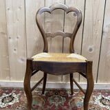 Set of 6 straw-seated chairs from the Louis Philippe period.