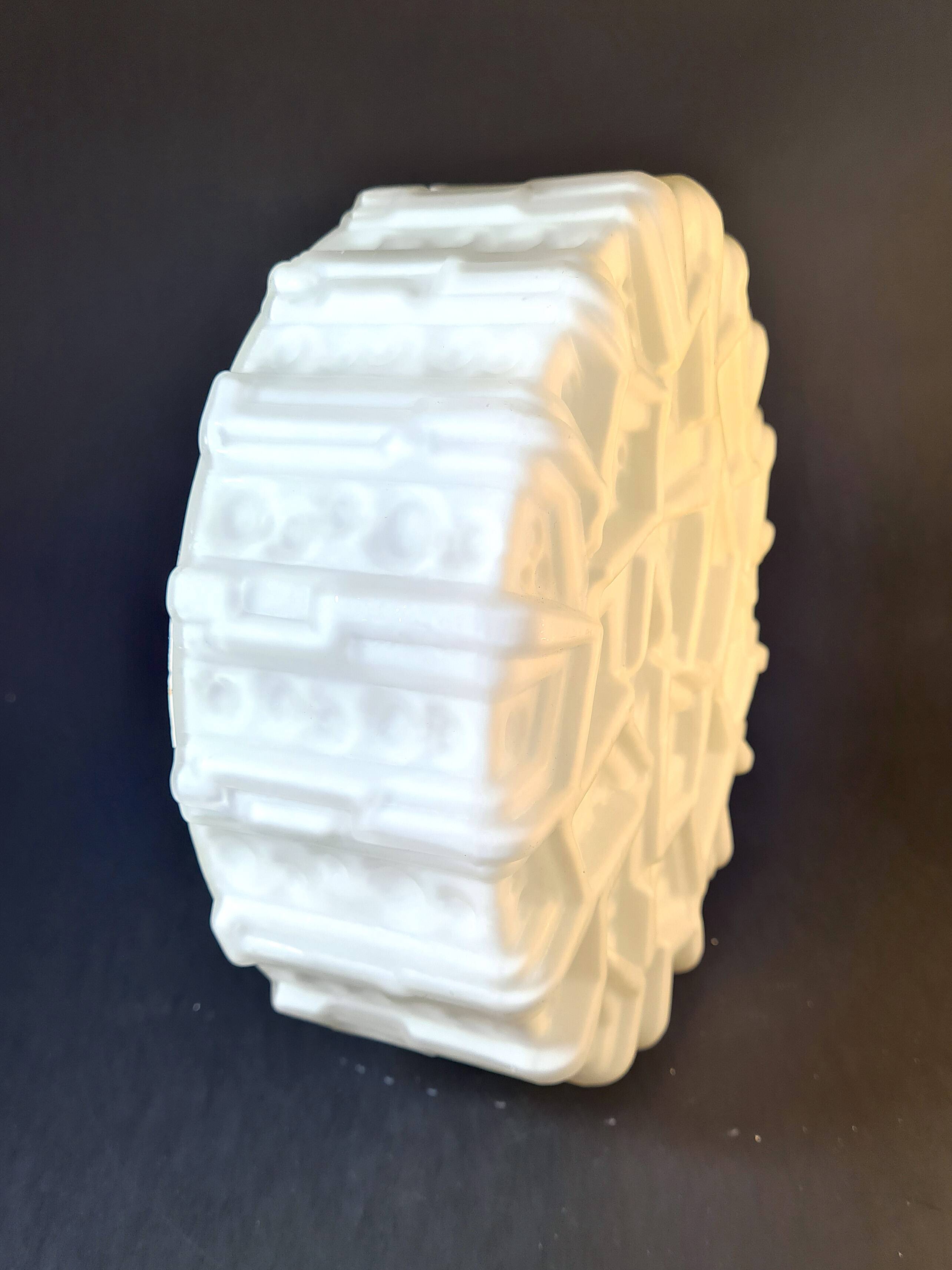 Peill & Putzler Sixties Wall Light in White Opaline – Geometric Pattern