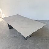 Handcrafted metal coffee table from the 1970s