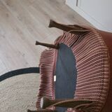 Fauteuil crapaud en velours vieux rose