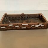 Homemade glazed terracotta candle box