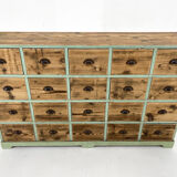 Vintage industrial wooden cabinet with original handels, 1930's