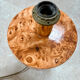 Ceramic lamp with walnut magnifying effect, Italian 1970s inspiration.