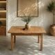 Extendable farmhouse table in solid oak, renovated.
