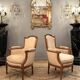 Pair of Louis XVI style walnut shepherdesses circa 1900