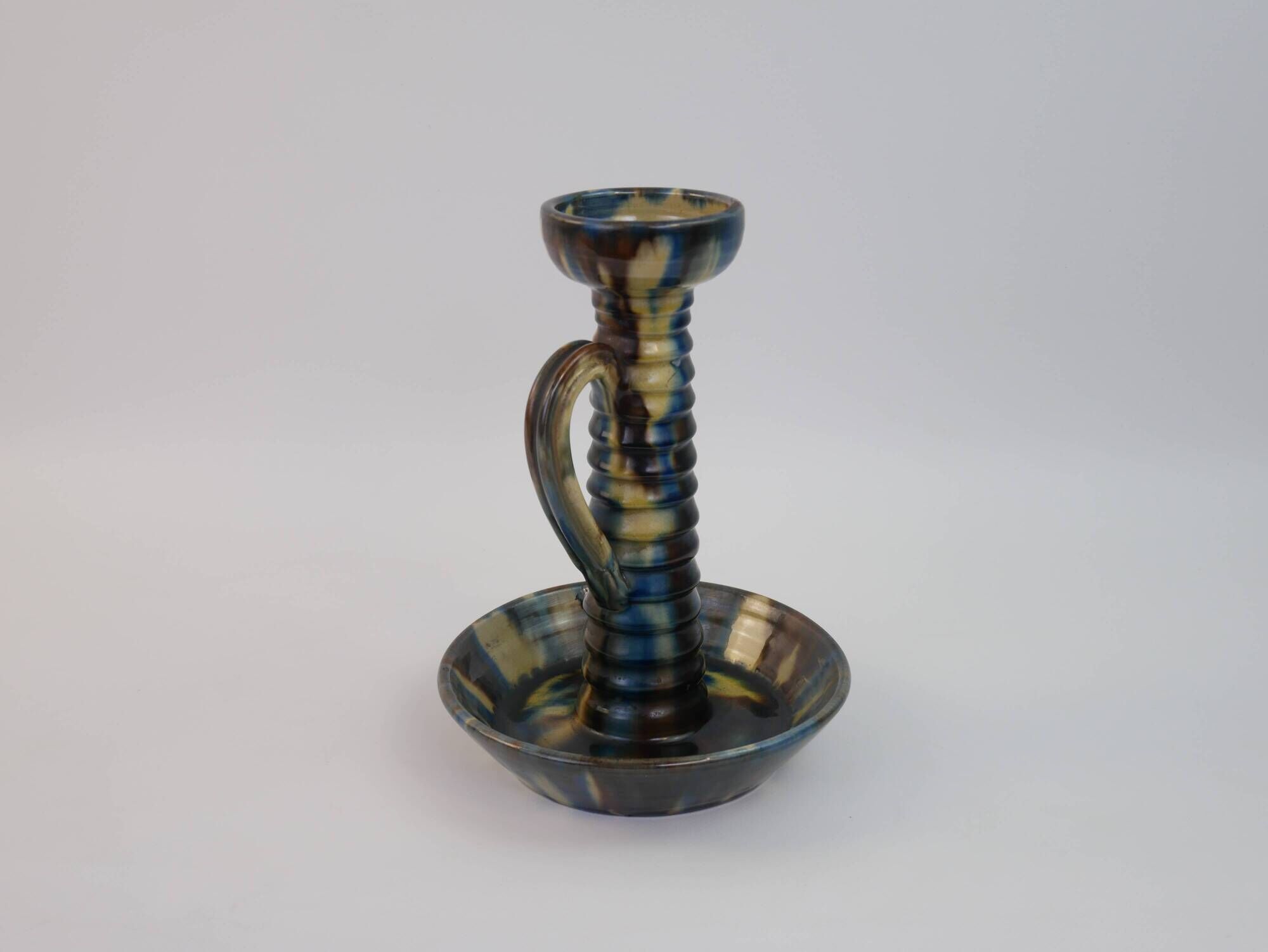 Impressive Vallauris ceramic candle holder signed FPP Vallauris France