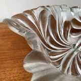 Heavy vintage German floral glass bowl by Walther Glas, 1970s.