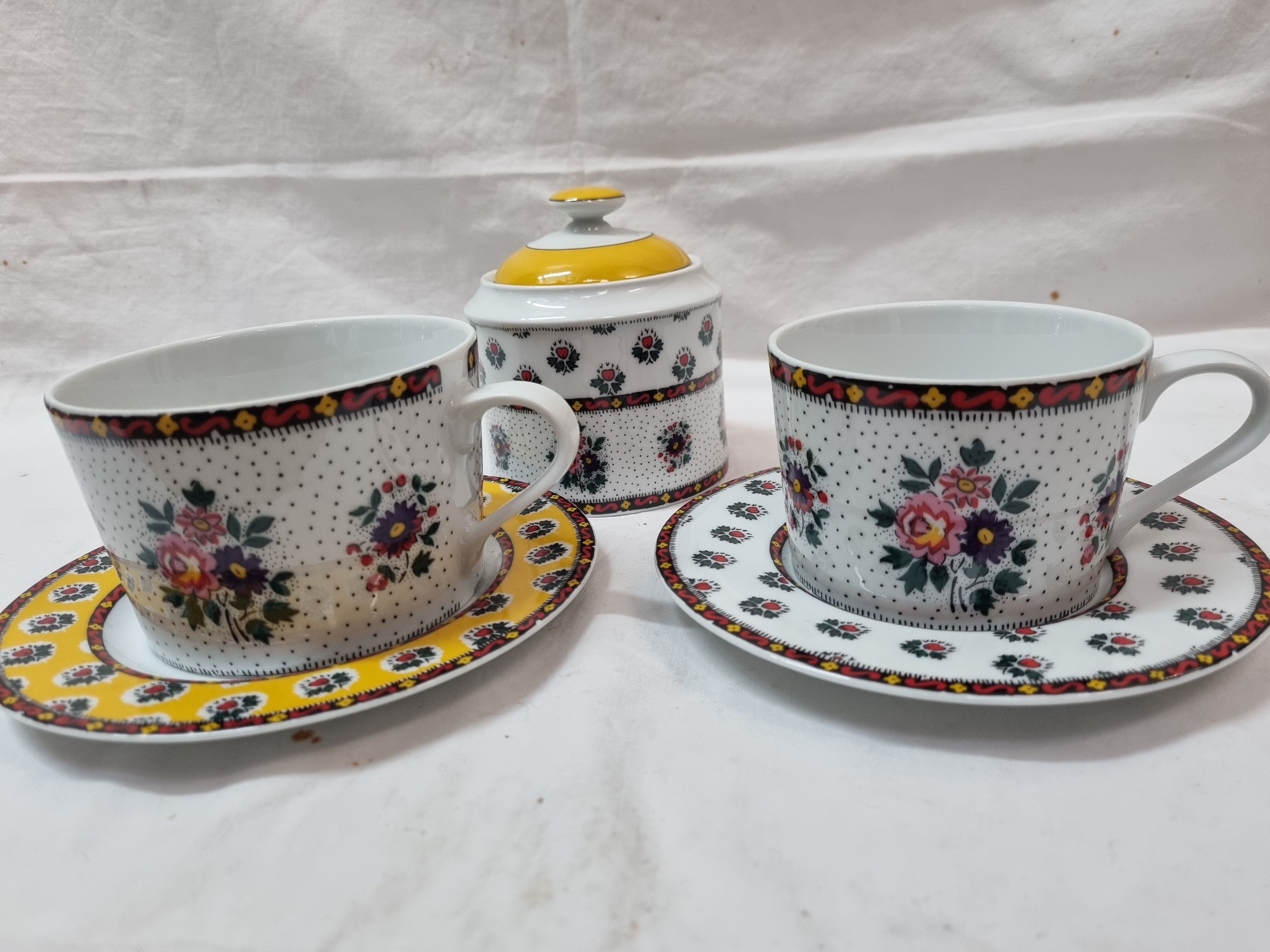 Tea & coffee set porcelain Solafrance Paris 5 pieces
