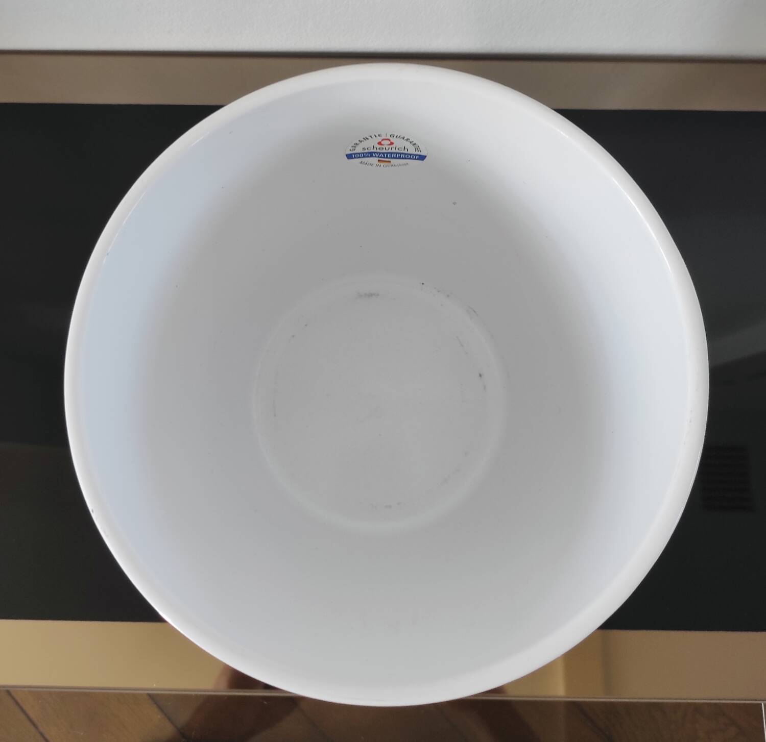 Cache-pot vintage blanc émaillé – Scheurich "Alaska"