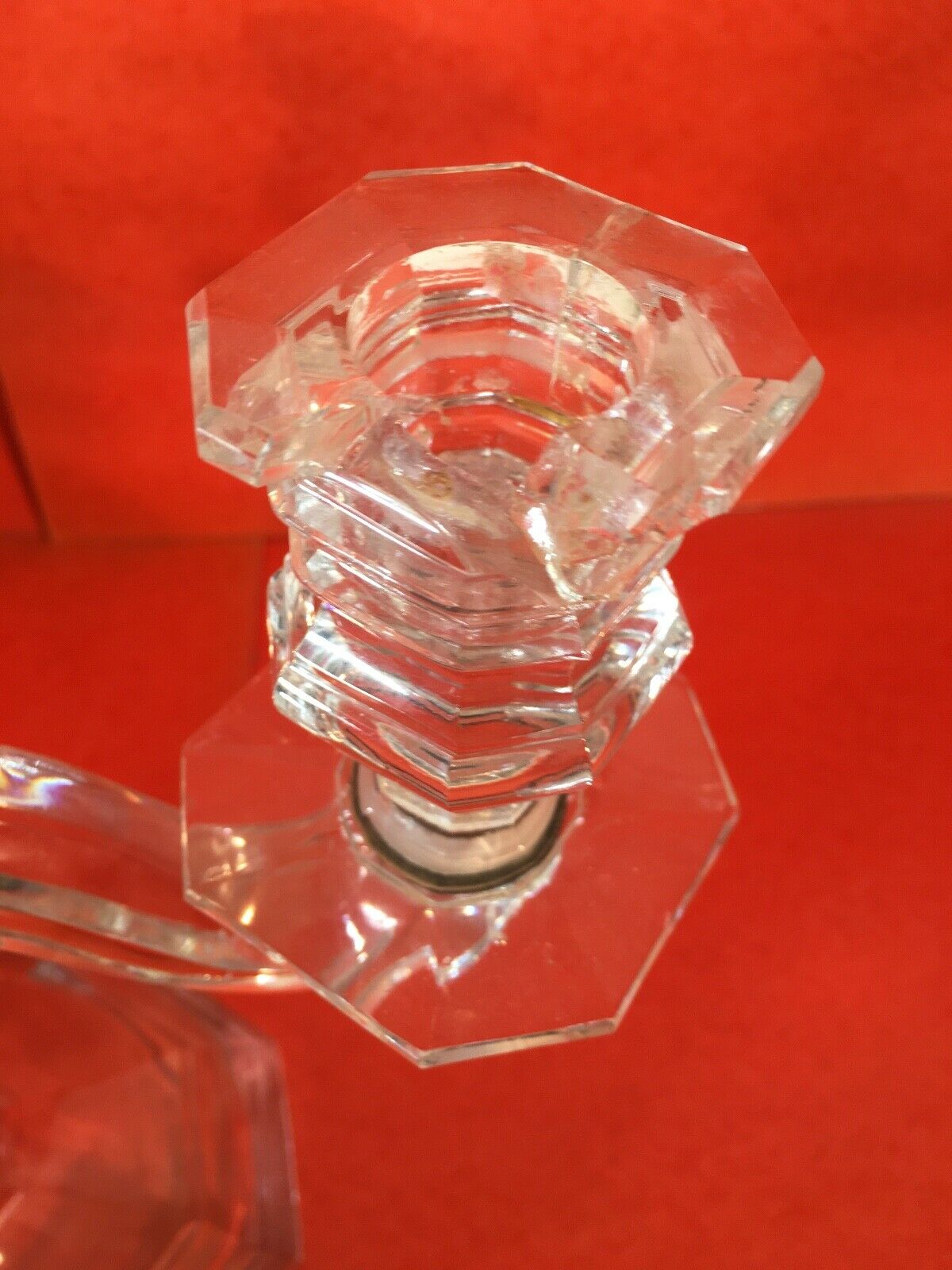 Pair candelabra crystal candlestick Baccarat regency model 5 lights