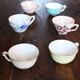 A set of 6 cups Colours Flowers Digoin Céranord Saint Amand