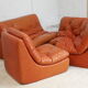 Flexible sofa, orange vinyl and foam, France, circa 1970