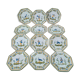 Lot de 12 petites assiettes anciennes Alfred Renoleau, décors différents