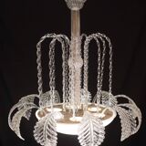 Elegant Art Decò, Barovier & Toso Chandelier, Murano Glass, 1950s