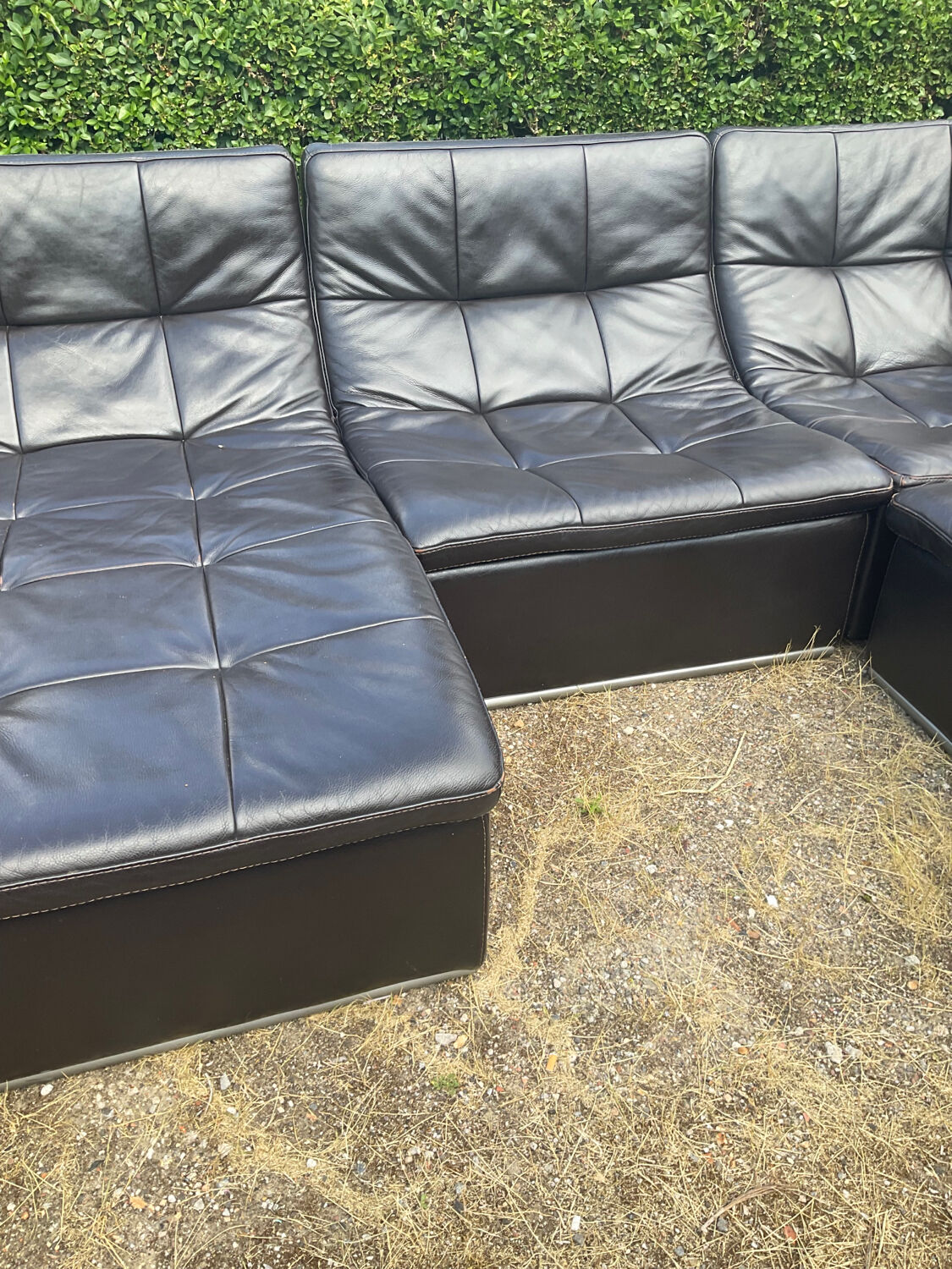 Incanto Italy modular corner sofa in brown leather