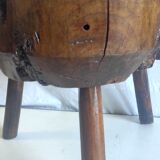 Brutalist solid oak side table – 40s/50s
