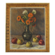 Nature morte contemporaine originale avec fruits et fleurs
