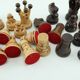 Vintage handcrafted folding chess set