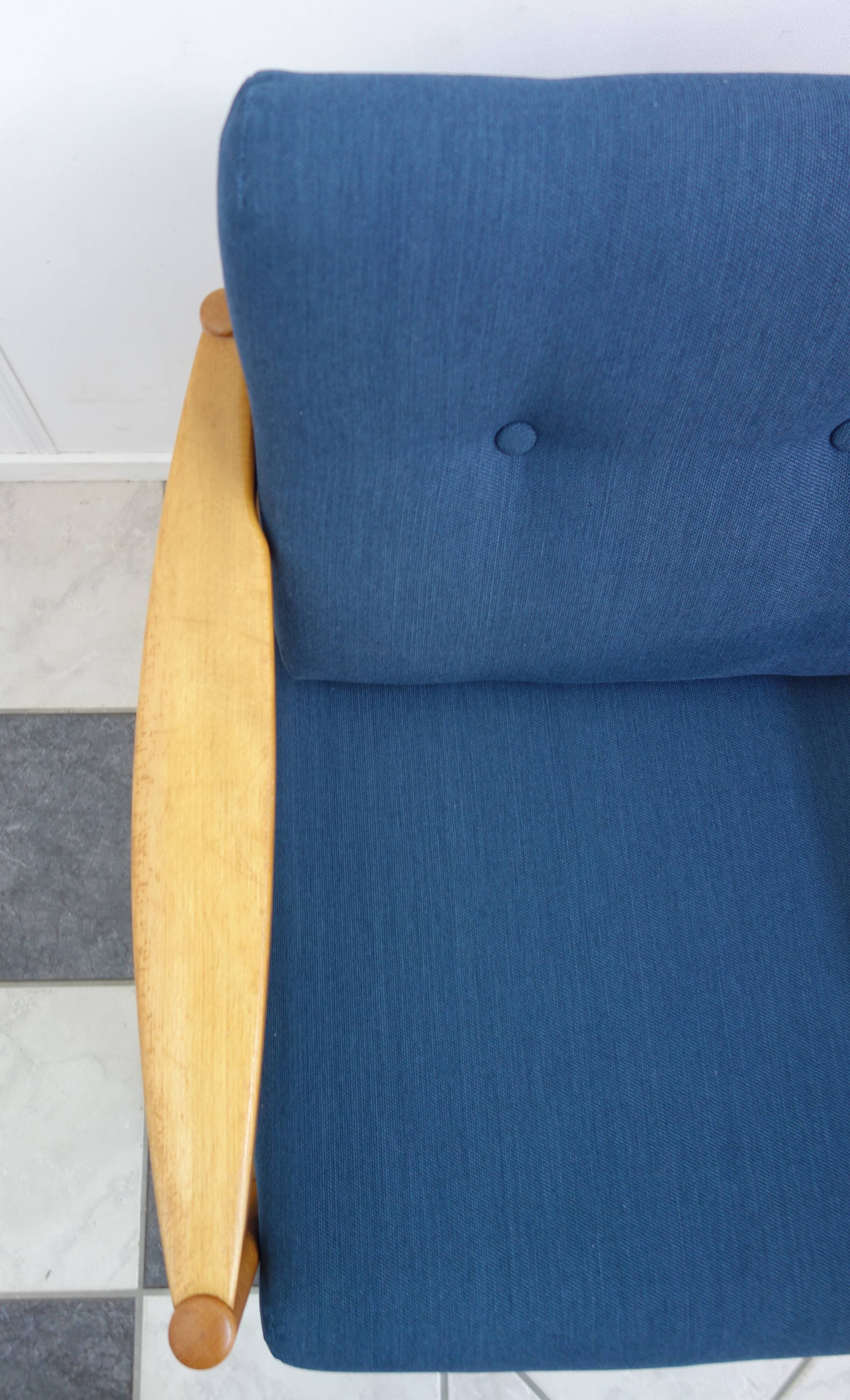 Walter knoll relax armchair 1960s in blue fabric