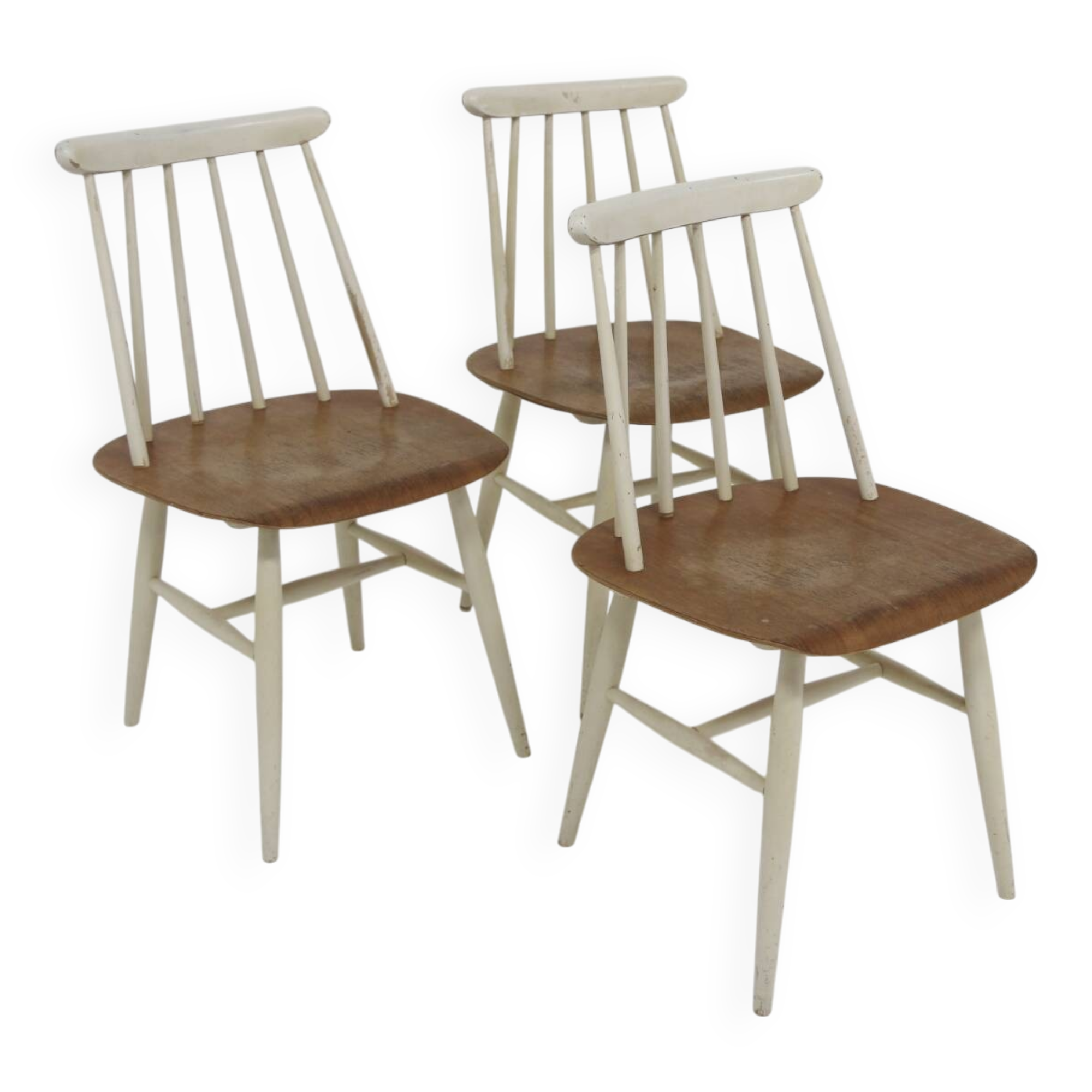 Set of 3 Scandinavian "Fanett" chairs by Ilmari Tapiovaara, Sweden, 1960