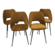 Set of 4 cocktail chairs in ocher velvet