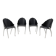 Set of 4 chairs by Bernard Dequet for Protis France Design in cast aluminum and leather, France 1980